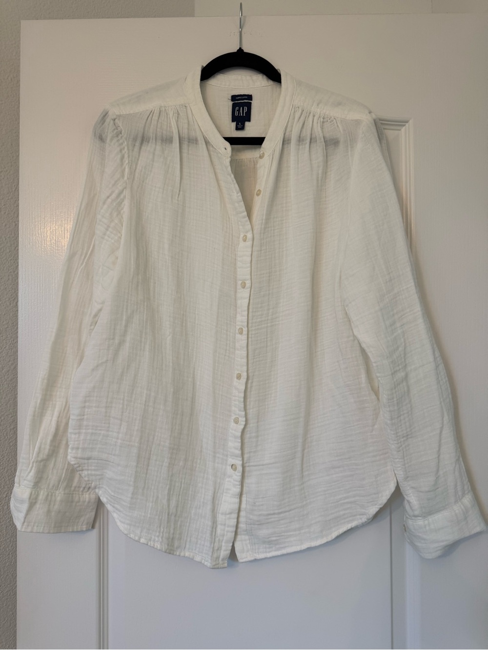 GAP White Lightweight Button-Down Shirt